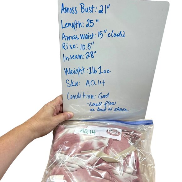 Lates By Kate Tie-Dye Lounge Pajama Set Short Sleeve Modal Pink Cream Size Large - Picture 13 of 13